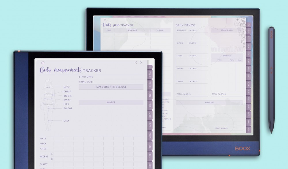 Fitness & Wellness Planners for ONYX BOOX