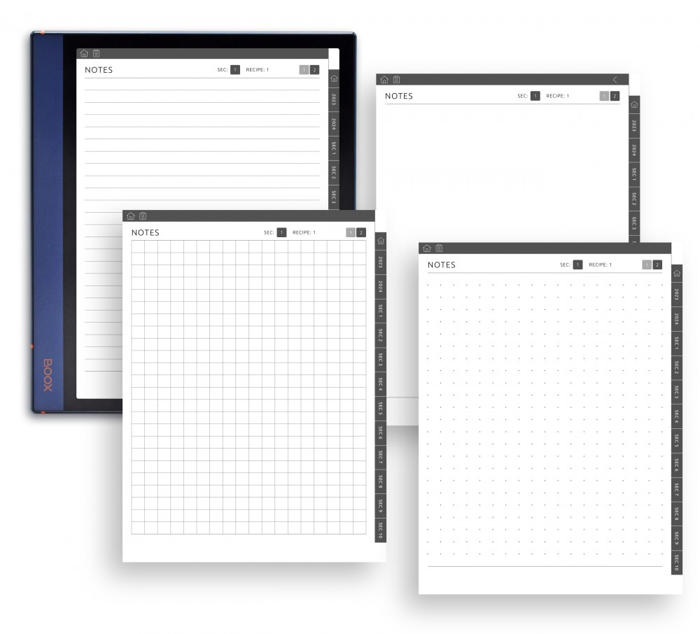 Notes Pages for Boox Note Planner Notes Pages Template for Boox Note
