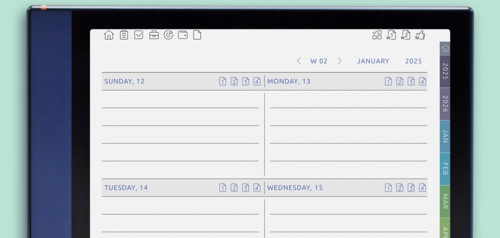 Weekly Planner for Onyx Boox