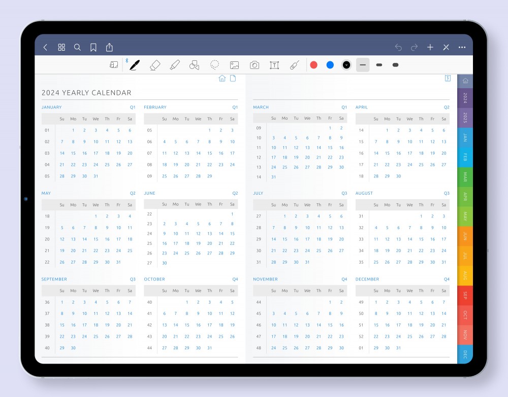 Experience the Convenience of Hyperlinked Annual Calendar for Digital Planner Experience the Convenience of Hyperlinked Annual Calendar Template for GoodNotes