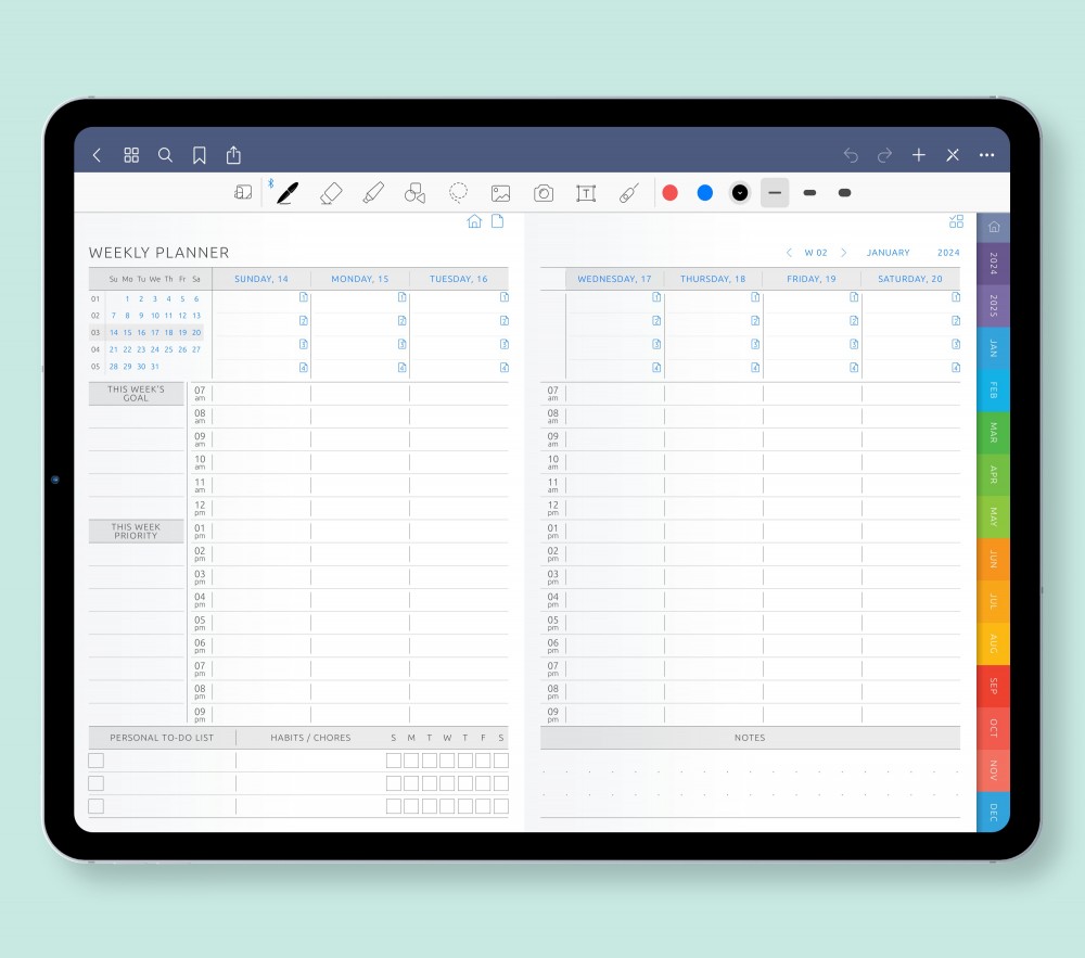 Efficiently Manage Your Tasks with the Weekly Template Template for Digital Planner Efficiently Manage Your Tasks with the Weekly Template for Digital Planner