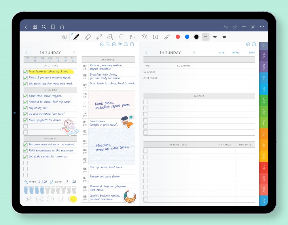 Master Your Day Template for Digital Planner Master Your Day for Digital Planner