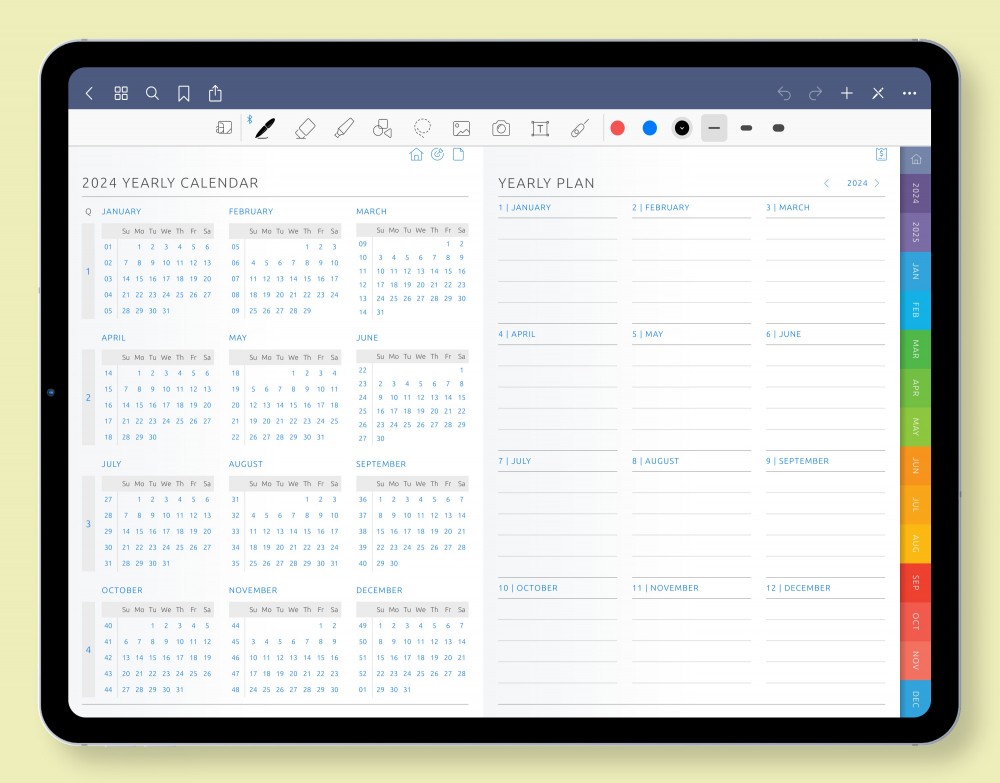 Achieve Your Yearly Ambitions Template for Digital Planner Achieve Your Yearly Ambitions for Digital Planner