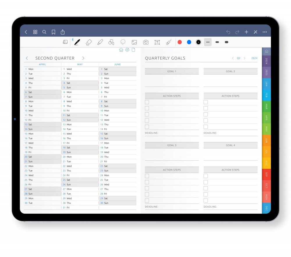 Quarterly Boost to Your Success Template for Digital Planner Quarterly Boost to Your Success for Digital Planner