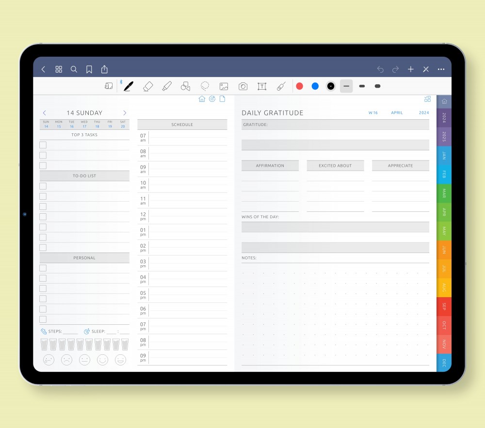 Daily Dedication for Dream Realization Template for Digital Planner Daily Dedication for Dream Realization for Digital Planner
