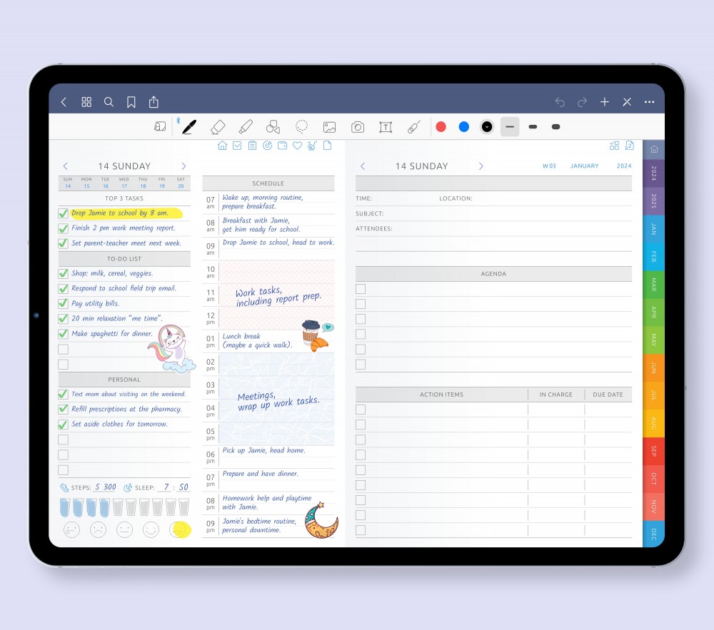 Master Your Day Template for Digital Planner Master Your Day for Digital Planner