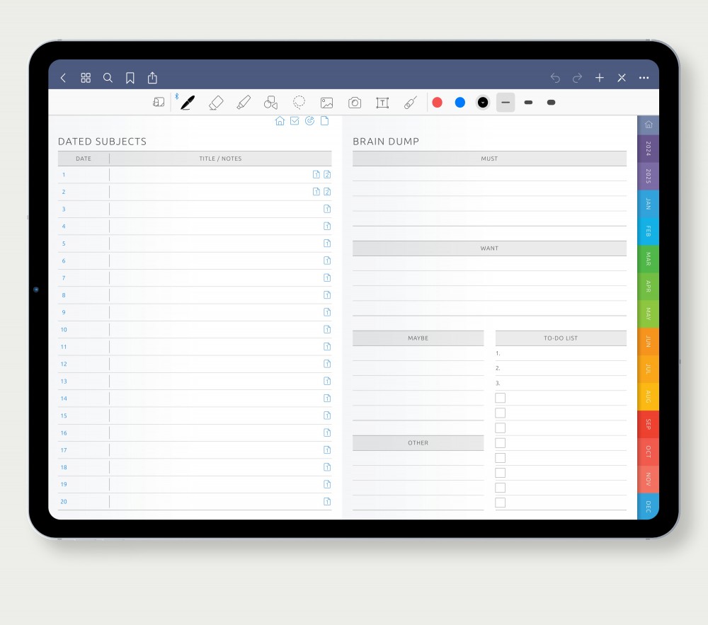 Tailor Every Custom Section Index and Subject Page for Digital Planner Tailor Every Custom Section Index and Subject Page for GoodNotes Planner