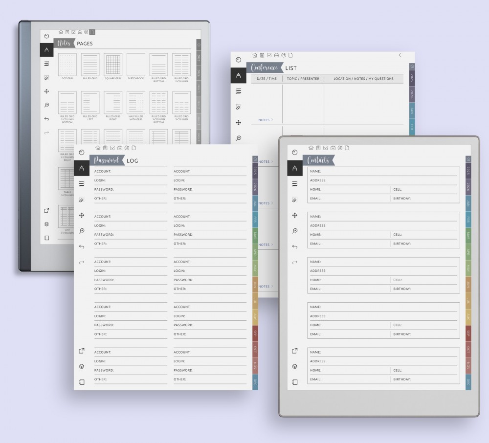 Extra Pages & Flexible Templates for reMarkable Extra Pages & Flexible Templates Template for reMarkable