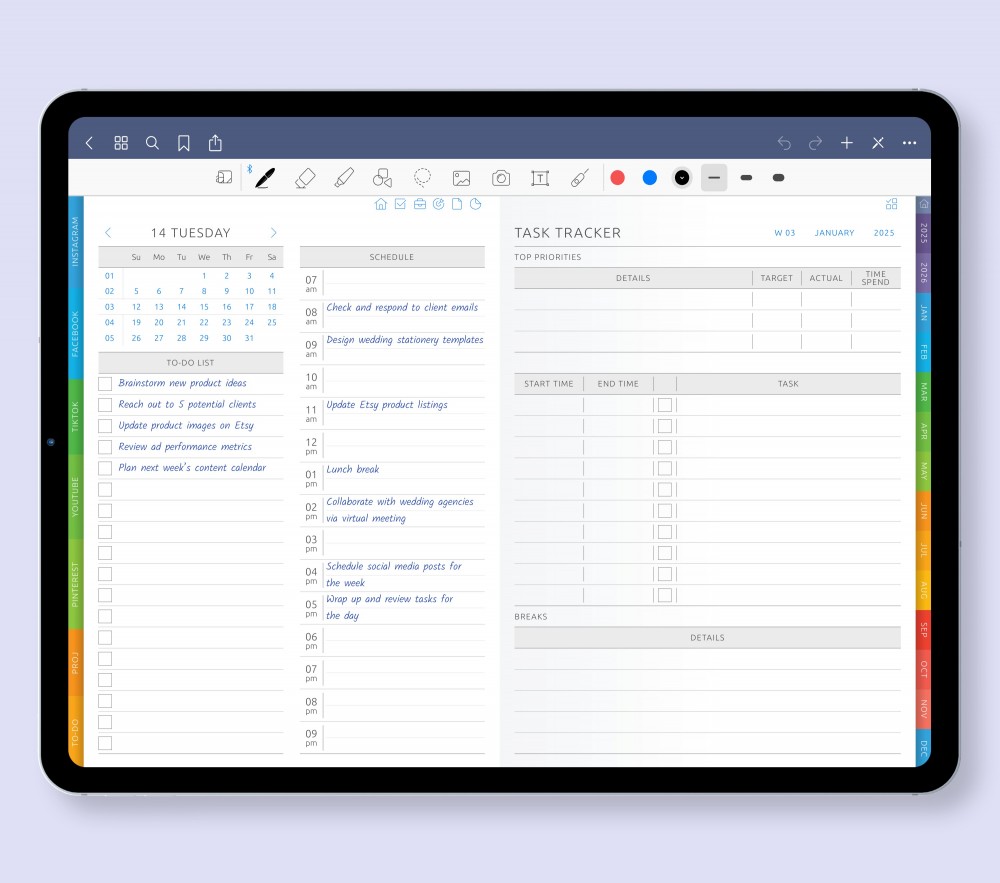 Daily Pages, Built for Shop Owners for Digital Planner Daily Pages, Built for Shop Owners for GoodNotes Planner