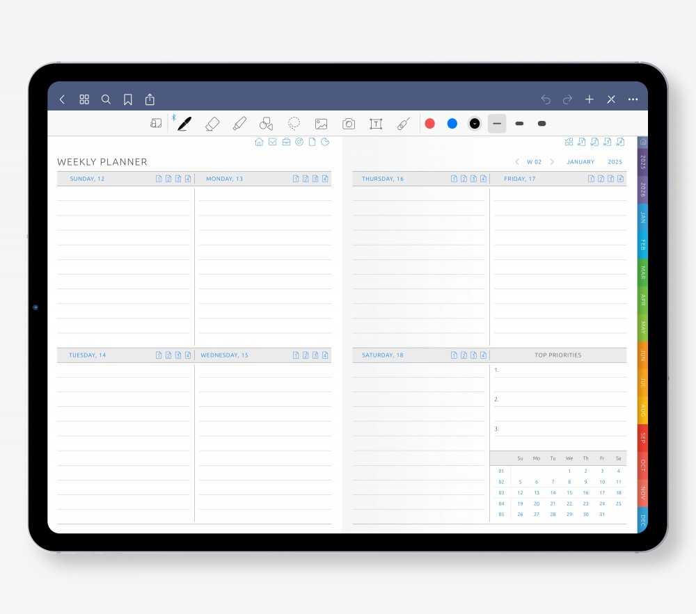 Weekly Planning for Shops & Social Media Template for Digital Planner Weekly Planning for Shops & Social Media  for Digital Planner