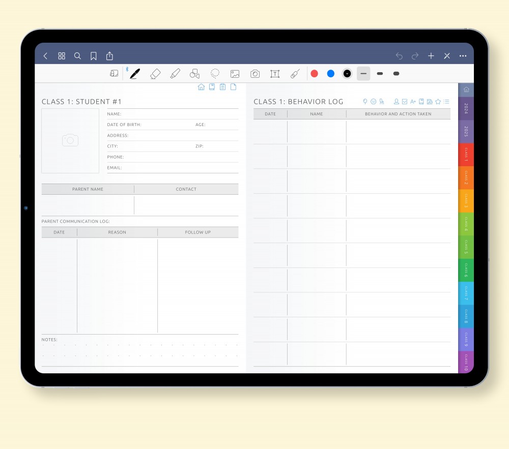 The Student Management Pages for Digital Planner The Student Management Pages for GoodNotes Planner