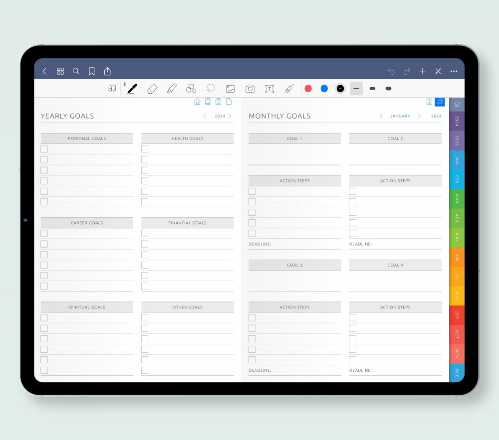 Stay on Top of Your Goals Template for Digital Planner Stay on Top of Your Goals for Digital Planner
