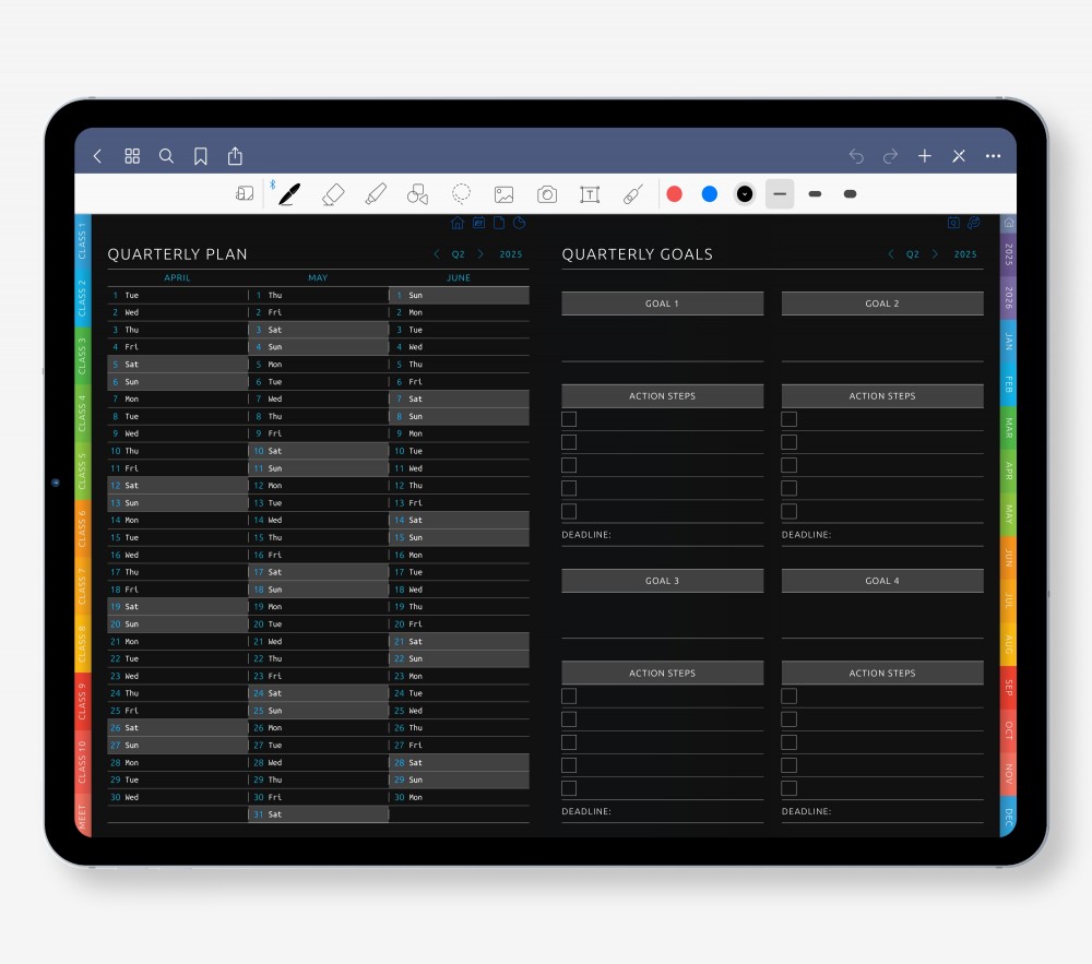📘 Plan and Reflect Every Quarter Template for Digital Planner 📘 Plan and Reflect Every Quarter  for Digital Planner