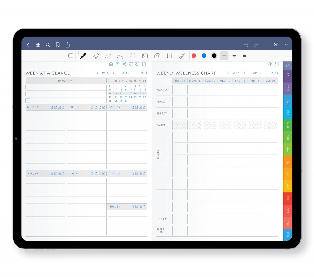Week by Week Wonders Template for Digital Planner Week by Week Wonders for Digital Planner