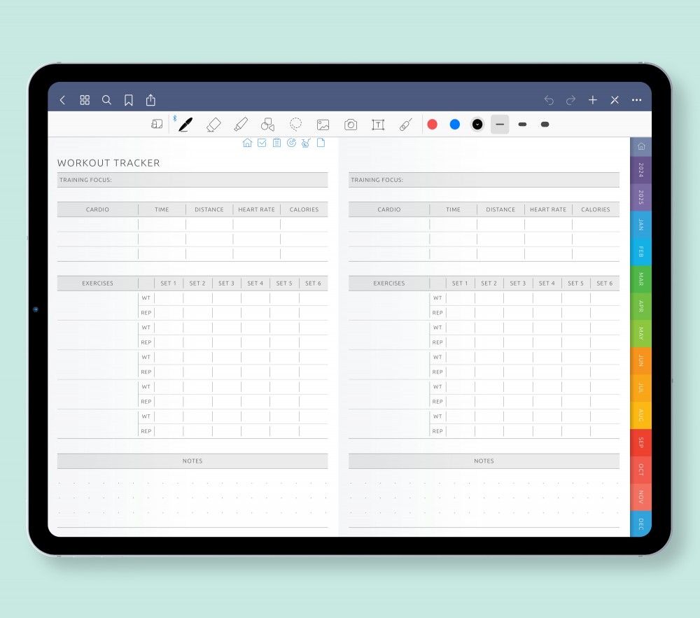 Embrace a Fit and Healthy Lifestyle with our Fitness Section Template for Digital Planner Embrace a Fit and Healthy Lifestyle with our Fitness Section for Digital Planner
