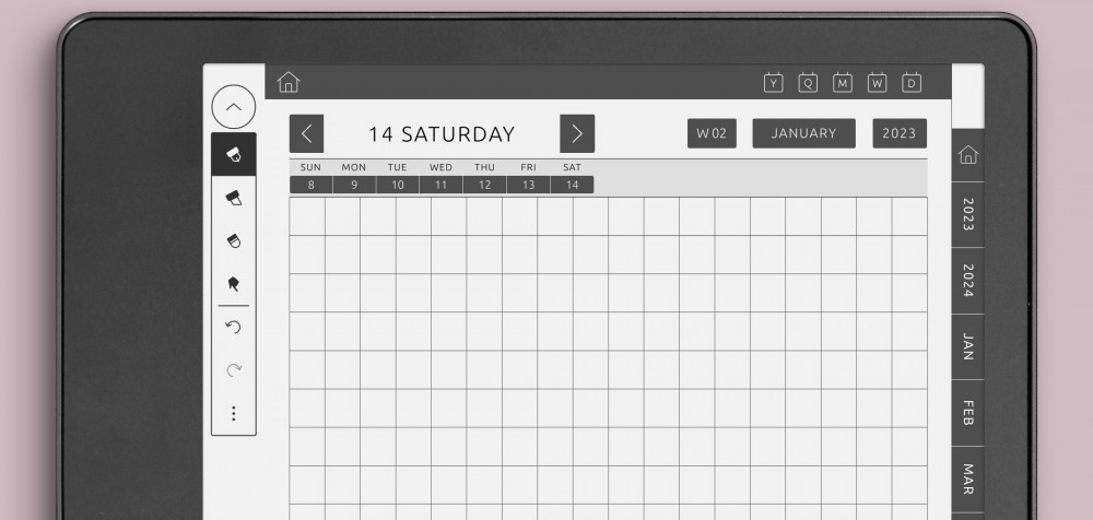 Kindle Scribe Square Grid Daily Notes