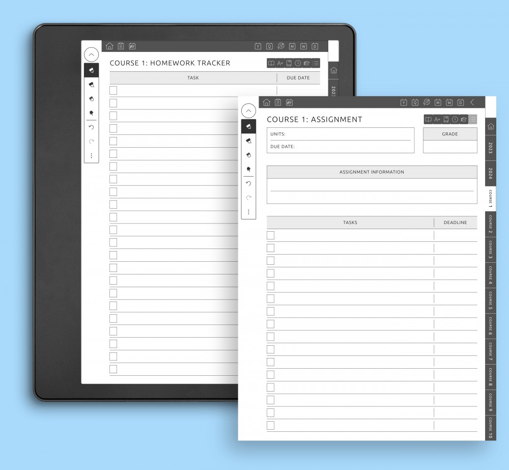 Hyperlinked Semester Overview for Kindle Scribe Hyperlinked Semester Overview for Kindle Scribe