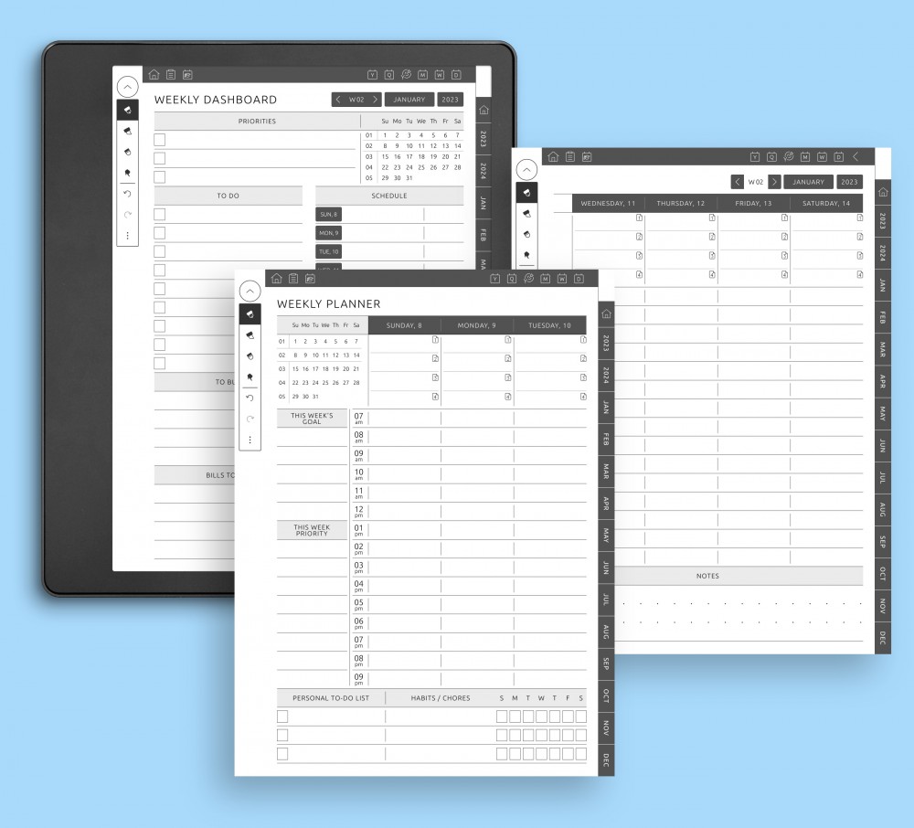 Weekly Planners for Kindle Scribe Weekly Planners for Kindle Scribe