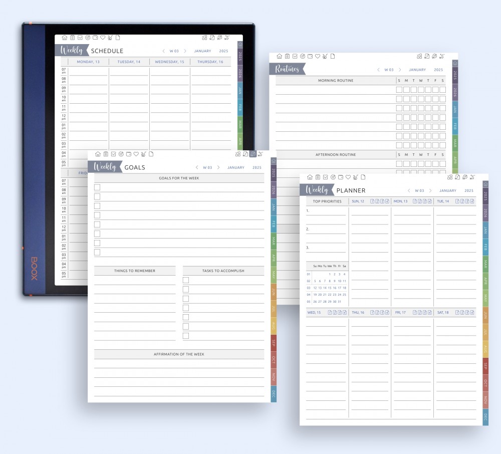 Stay Organized Week by Week for Boox Note Planner Stay Organized Week by Week Template for Boox Note