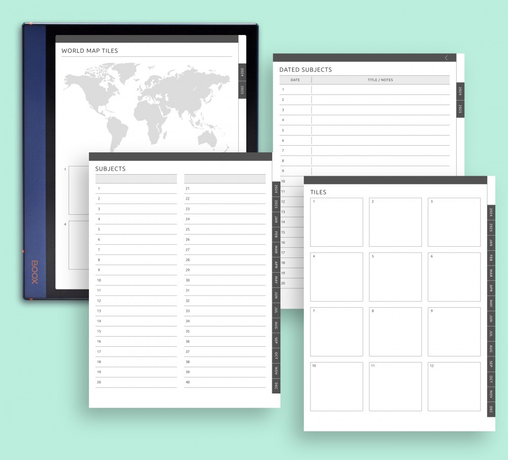 Tailor Your Section Index Pages for Boox Note Planner Tailor Your Section Index Pages Template for Boox Note