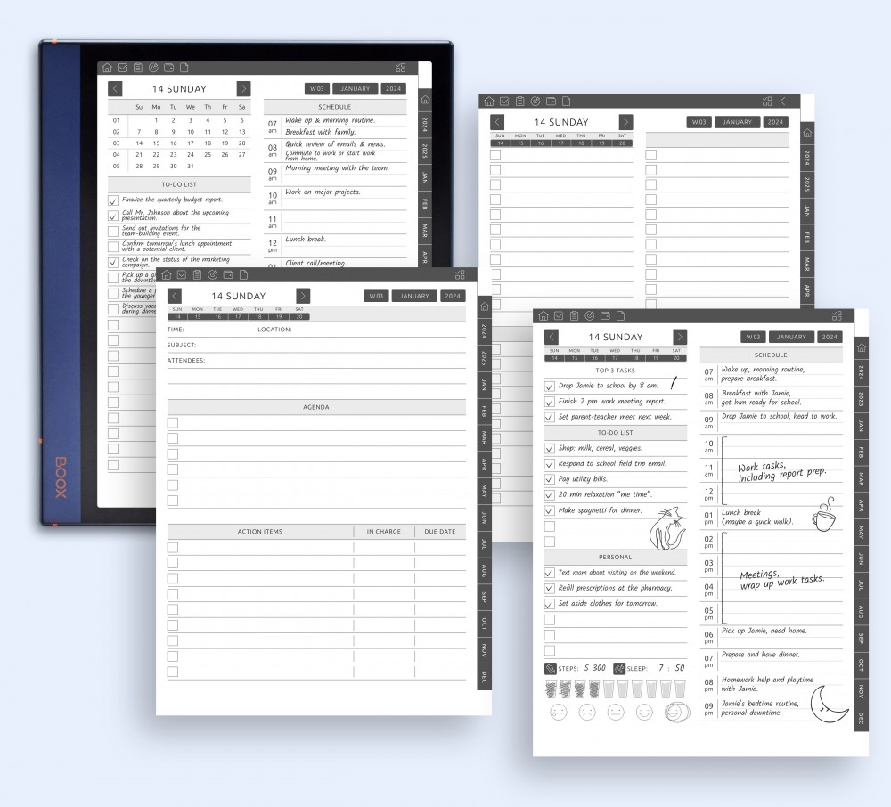 Seize Your Day for Boox Note Planner Seize Your Day Template for Boox Note
