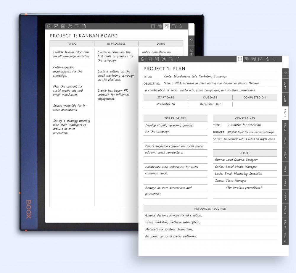 Effortlessly Manage Your Projects with Our Planner for Boox Note Planner Effortlessly Manage Your Projects with Our Planner Template for Boox Note