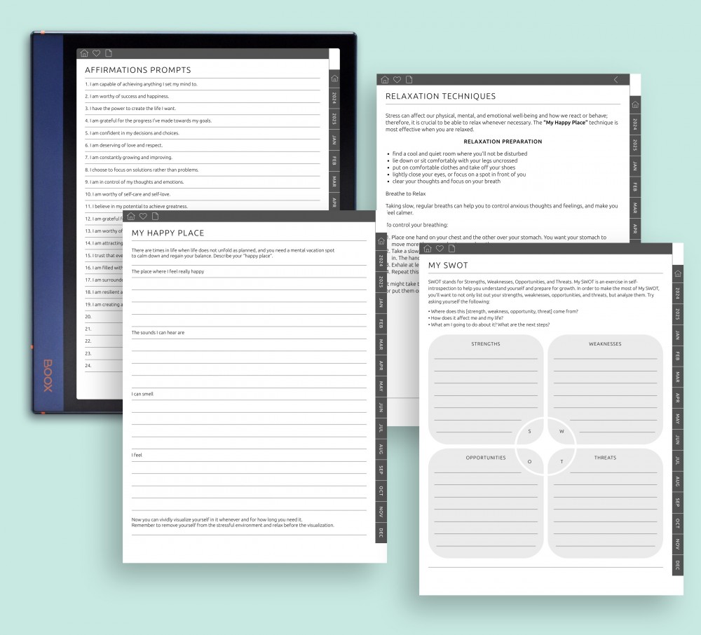 Wellness Section Includes Over Ten Templates for Boox Note Planner Wellness Section Includes Over Ten Templates Template for Boox Note