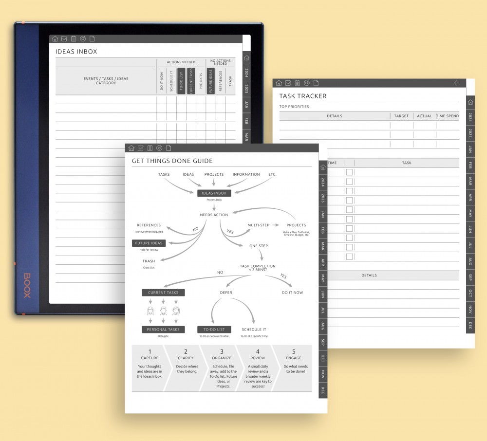 Excel with Simplicity: Master Productivity with GTD Templates for Boox Note Planner Excel with Simplicity: Master Productivity with GTD Templates Template for Boox Note