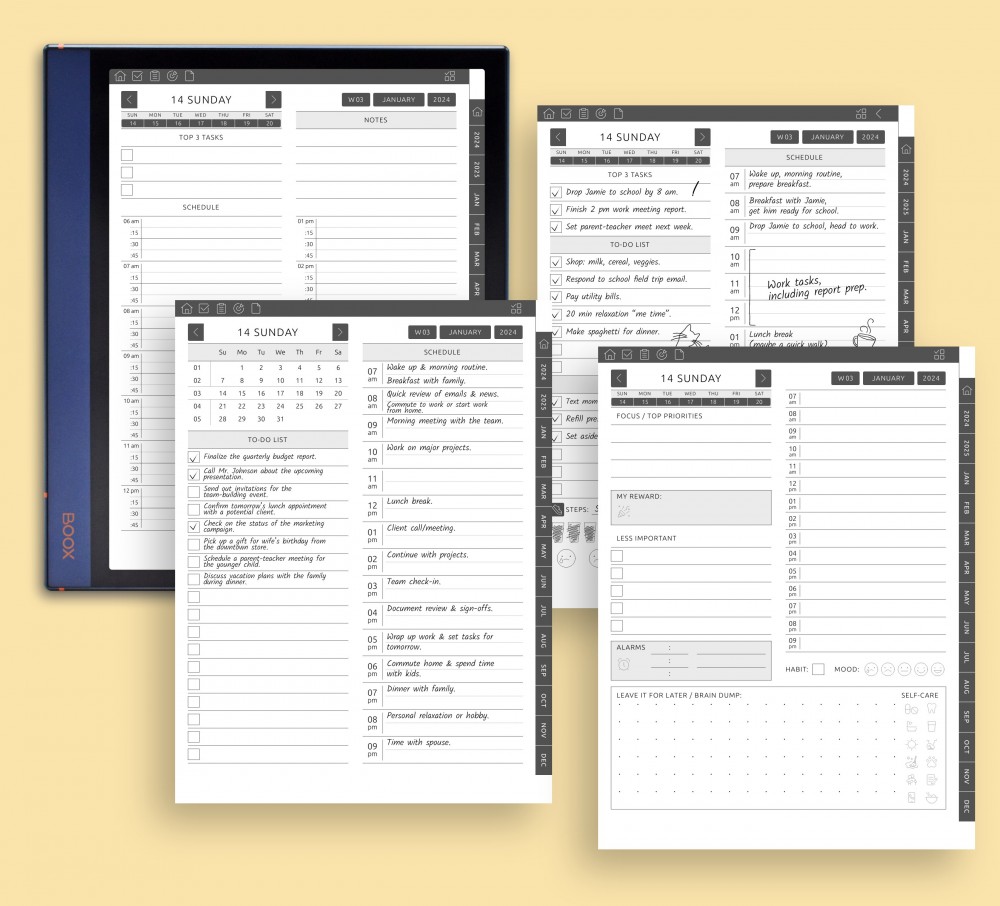 Boost Your Daily Efficiency for Boox Note Planner Boost Your Daily Efficiency Template for Boox Note