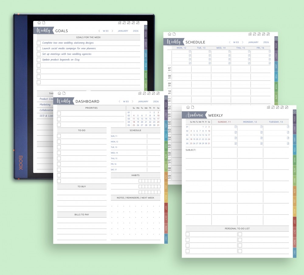 📆 Keep Your Week Organized for Boox Note Planner 📆 Keep Your Week Organized Template for Boox Note