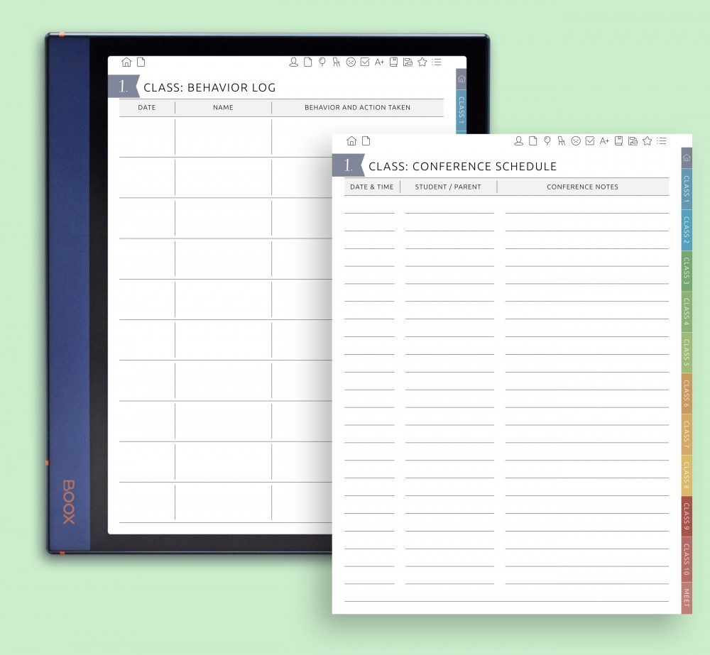 📋 Document Conferences and Student Behavior for Boox Note Planner 📋 Document Conferences and Student Behavior Template for Boox Note