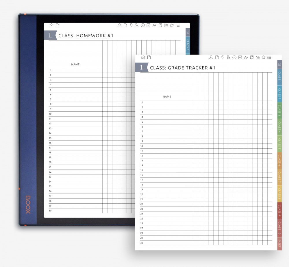 🧮 Monitor Homework and Grades with Ease for Boox Note Planner 🧮 Monitor Homework and Grades with Ease Template for Boox Note
