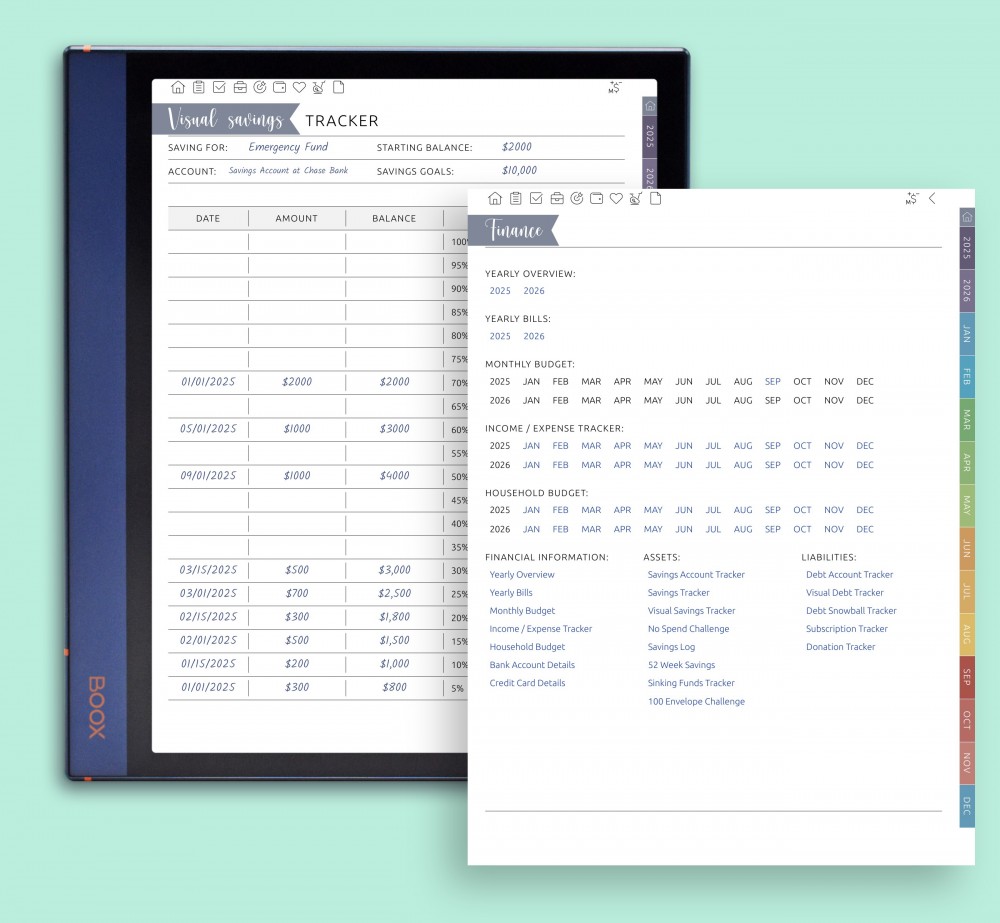 Master Your Finances for Boox Note Planner Master Your Finances Template for Boox Note