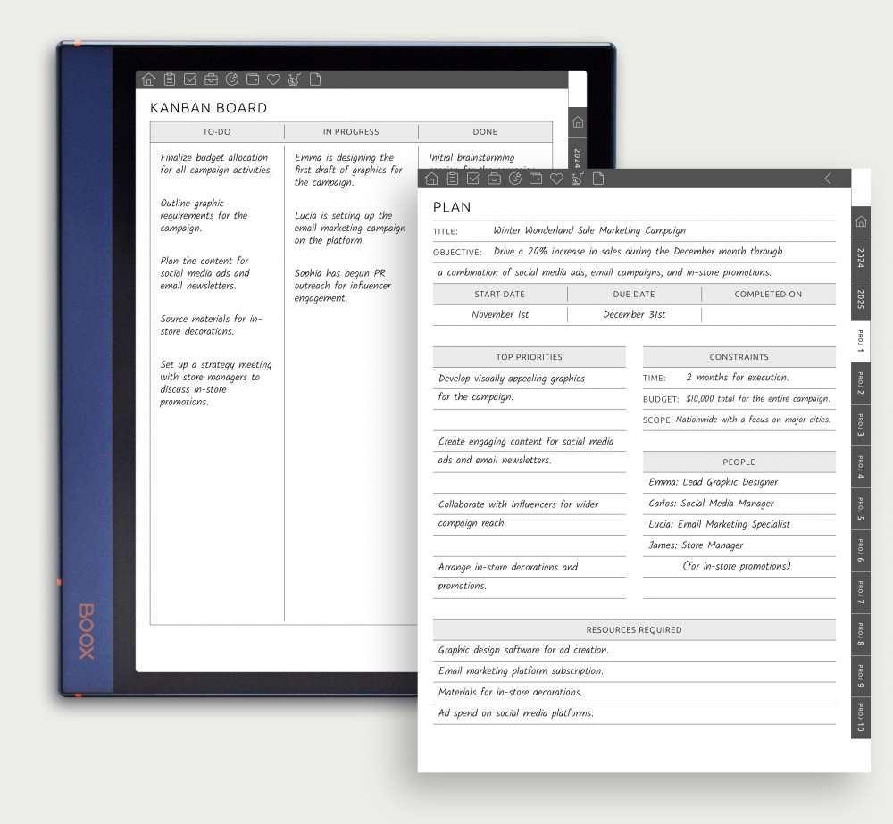 Optimize Your Productivity: Effortlessly Handle 10 Projects for Boox Note Planner Optimize Your Productivity: Effortlessly Handle 10 Projects Template for Boox Note