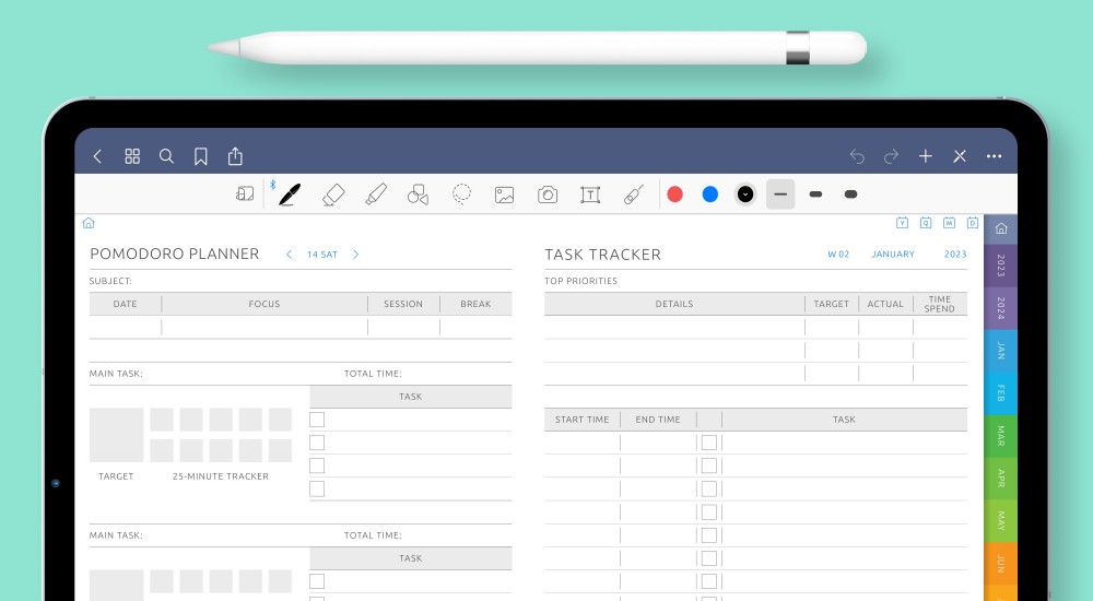 Digital Pomodoro Planner