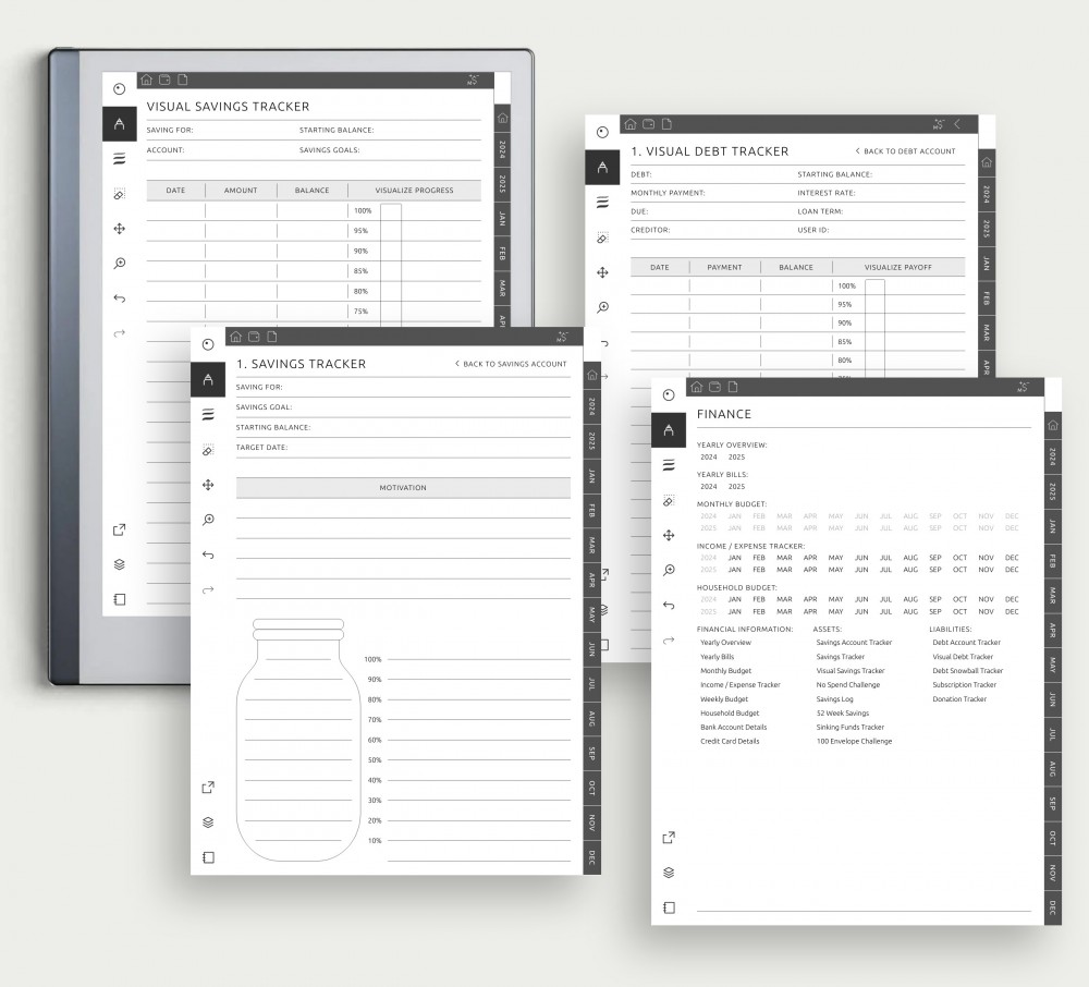 Visualize and Conquer: Track Savings and Debts for reMarkable Visualize and Conquer: Track Savings and Debts Template for reMarkable
