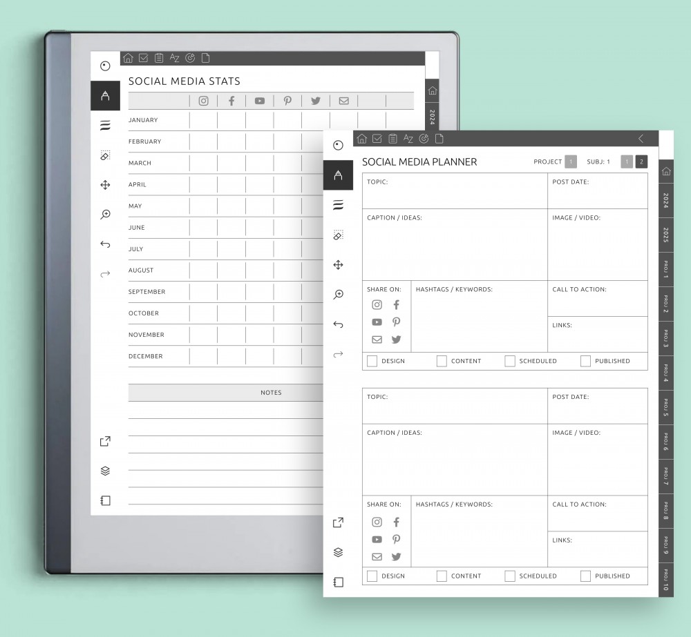 Organize Your Social Media Presence with Ease for reMarkable Organize Your Social Media Presence with Ease Template for reMarkable