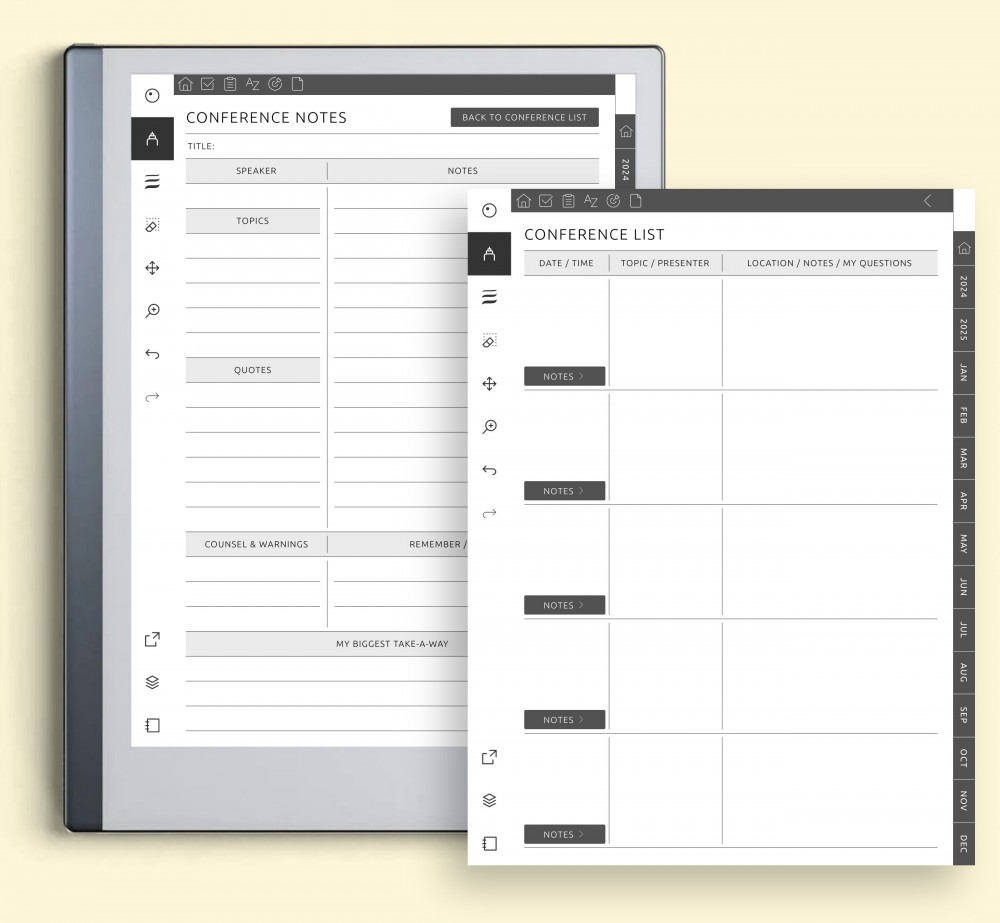 Simplify Your Conference Tracking and Reflection for reMarkable Simplify Your Conference Tracking and Reflection Template for reMarkable
