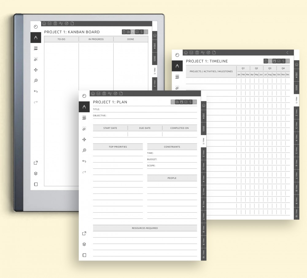 Efficient Project Management: 10 Projects, 40 Customizable Pages in Your Reach for reMarkable Efficient Project Management: 10 Projects, 40 Customizable Pages in Your Reach Template for reMarkable