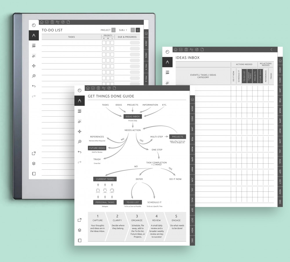 Optimize Your Workflow with GTD Methodology: Your Daily Ideas Inbox Awaits for reMarkable Optimize Your Workflow with GTD Methodology: Your Daily Ideas Inbox Awaits Template for reMarkable