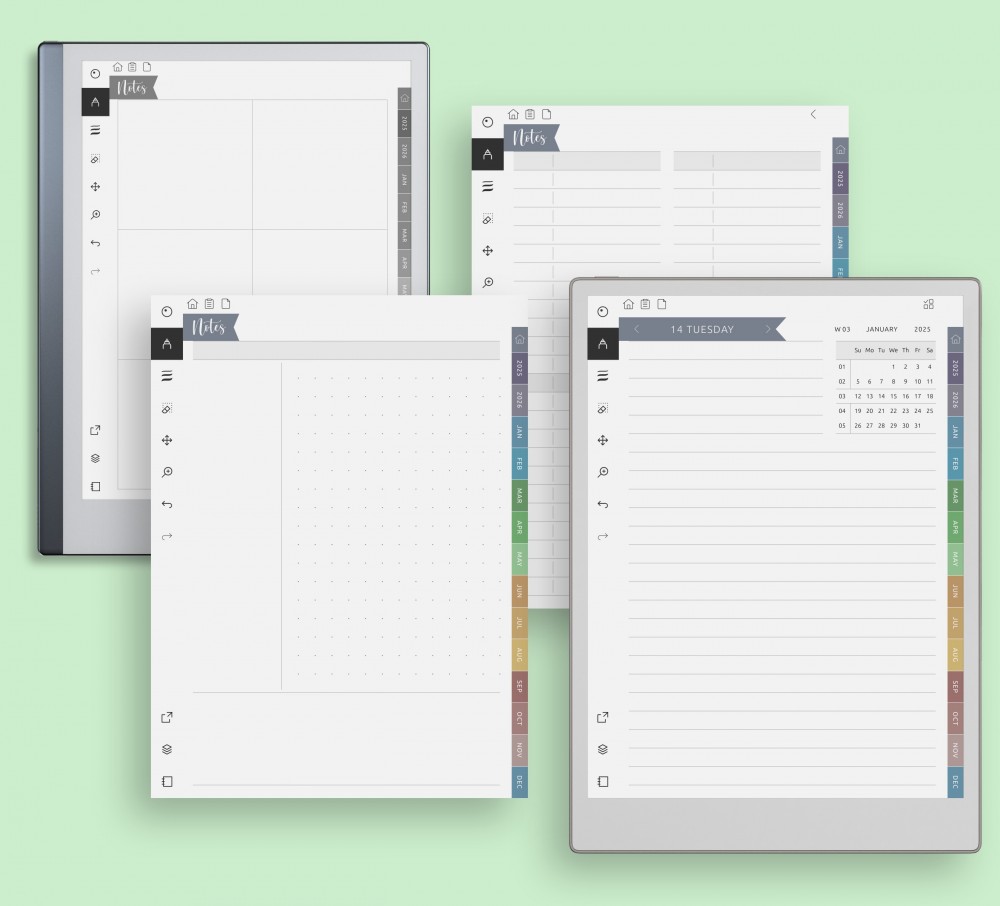 Customize Up to 4 Pages and Choose from 30+ Note Templates for reMarkable Customize Up to 4 Pages and Choose from 30+ Note Templates Template for reMarkable