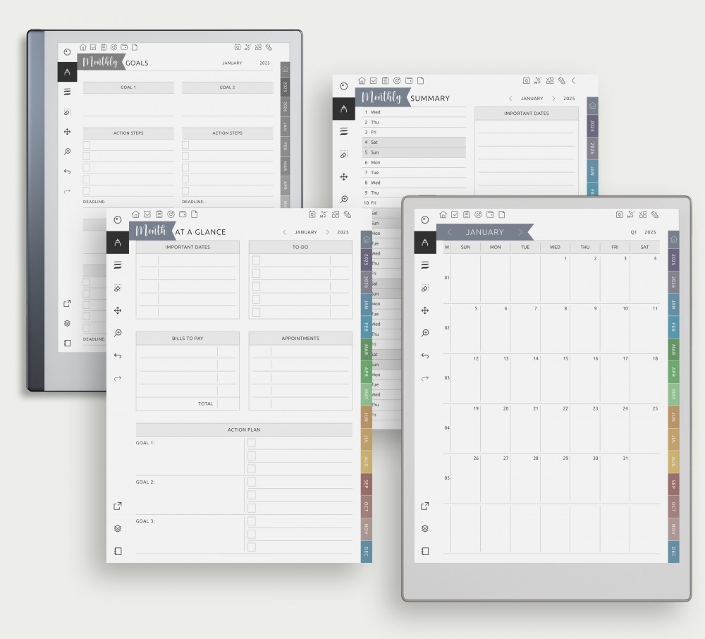 Monthly Planning Excellence for reMarkable Monthly Planning Excellence Template for reMarkable