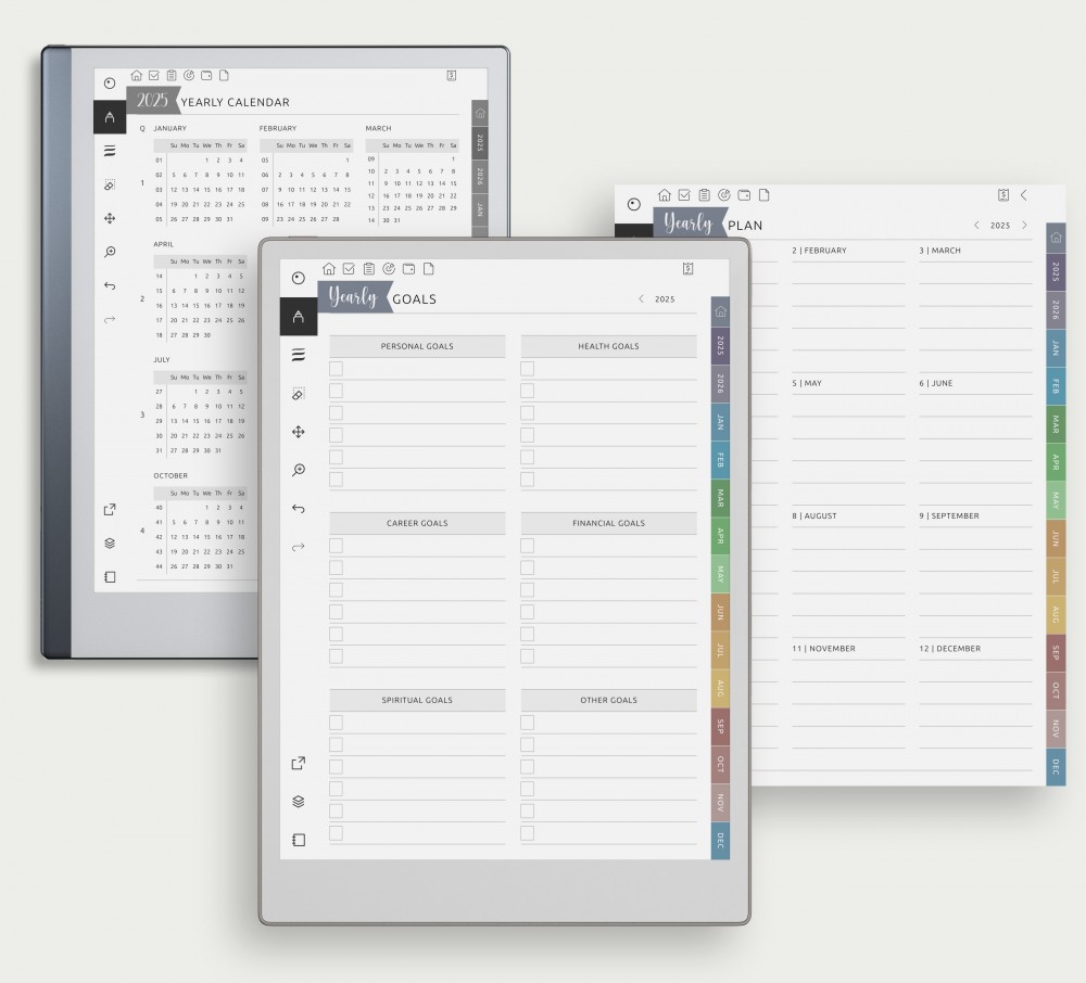 Yearly Goals Realization for reMarkable Yearly Goals Realization Template for reMarkable