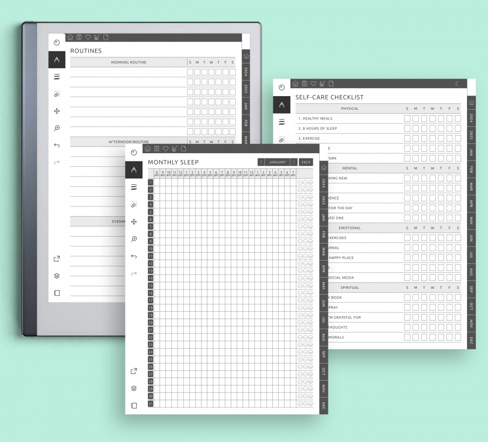 🌿 Wholesome Wellness for reMarkable 🌿 Wholesome Wellness Template for reMarkable