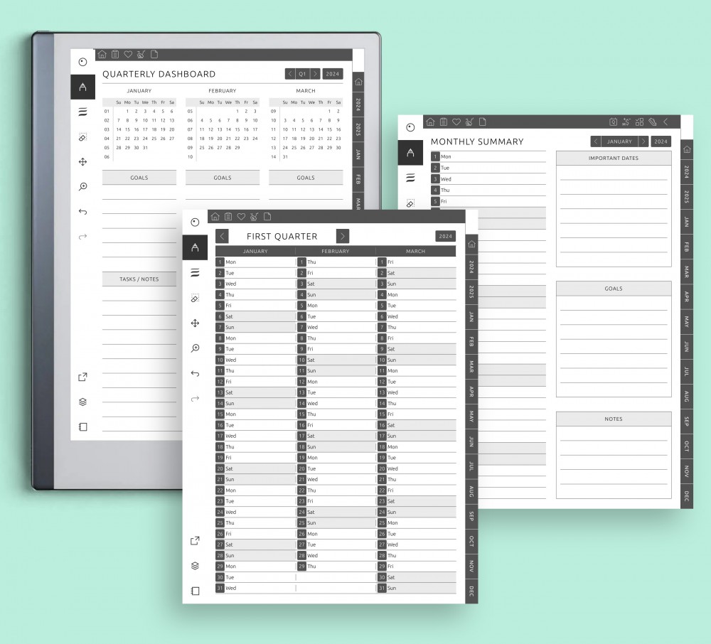 🌟 Quarterly and Monthly Quests for reMarkable 🌟 Quarterly and Monthly Quests Template for reMarkable
