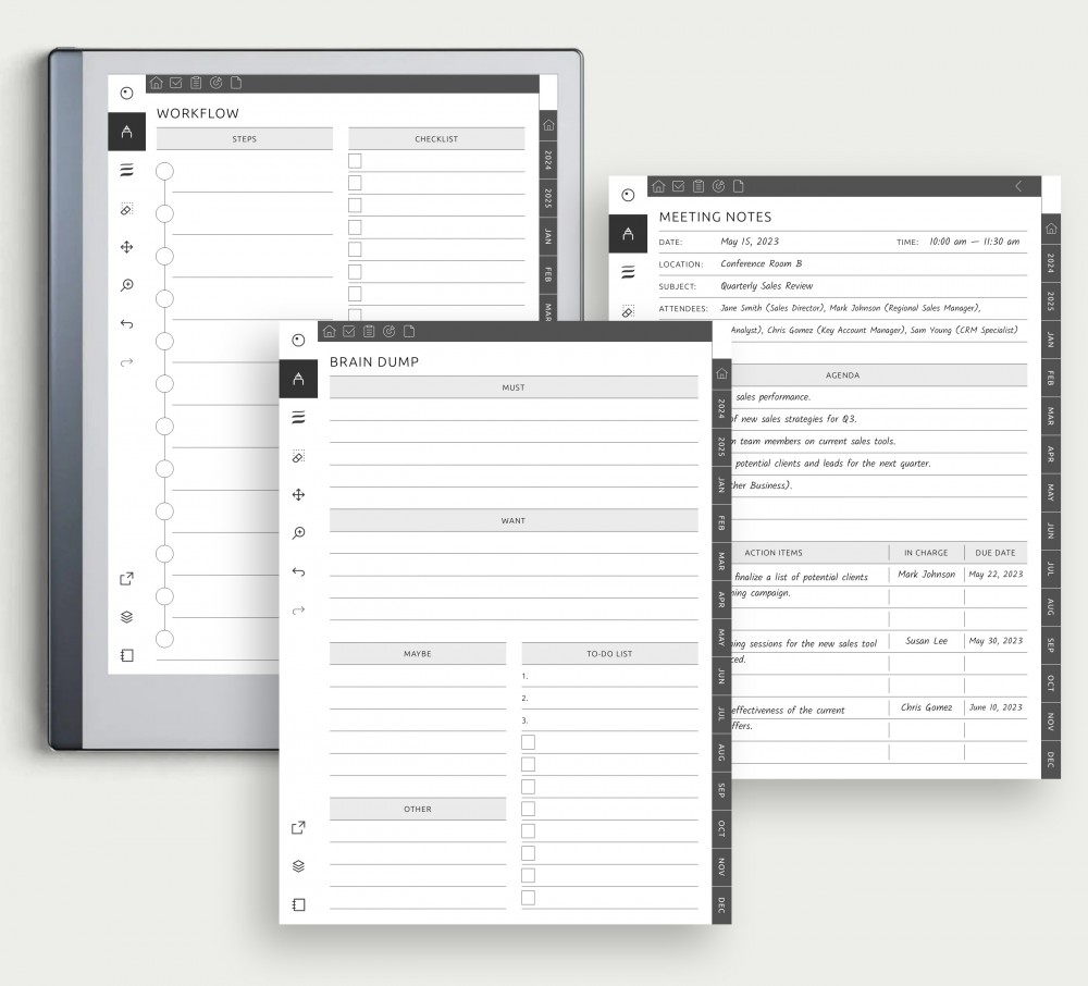 Customize Project Pages for reMarkable Customize Project Pages Template for reMarkable