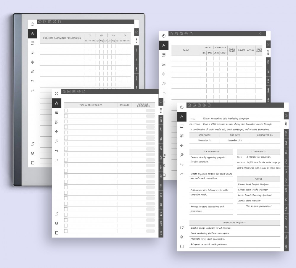Revamp 10 Projects: Customizable Project Space for reMarkable Revamp 10 Projects: Customizable Project Space Template for reMarkable