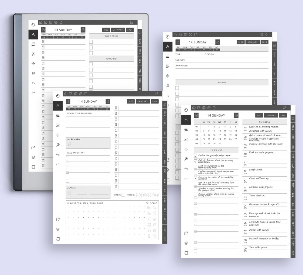 Be Productive and Efficient Daily for reMarkable Be Productive and Efficient Daily Template for reMarkable