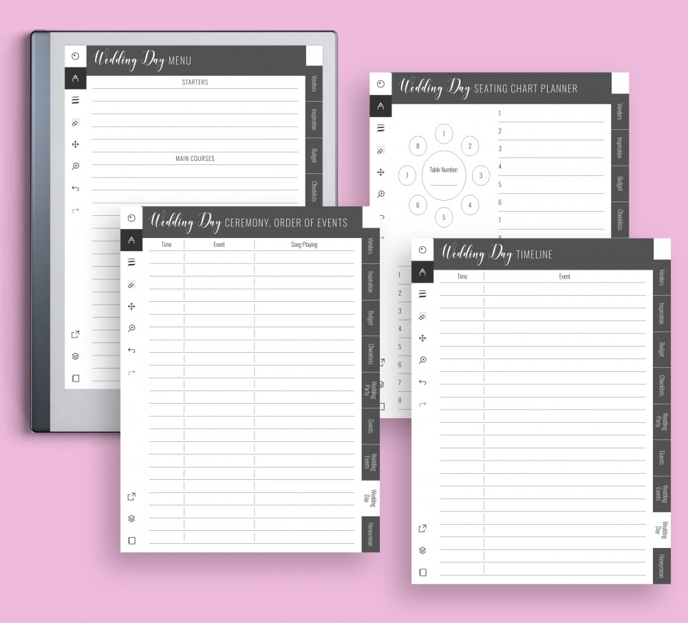 Ceremony Day Plan for reMarkable Ceremony Day Plan Template for reMarkable