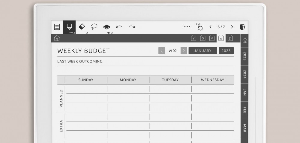 Supernote Budget Planner